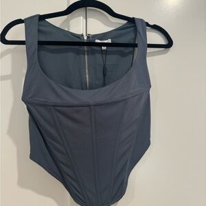 Miaou Steel Blue Corset Top